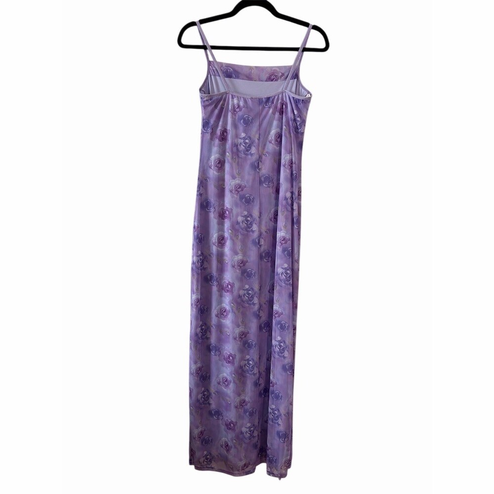 Vintage E♥N♥T by Nancy Women’ Dress Size M Lavender Purple Rose Floral Maxi Slip - Picture 2 of 4